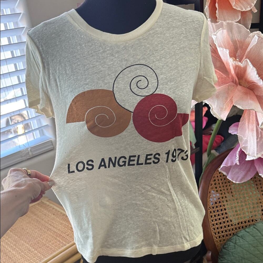Madewell Ivory Rusty Los Angeles 1973 Lo-Fi Shrunken Boho Hippie Tee